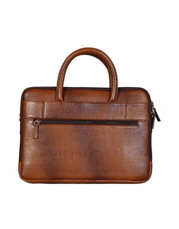 Classy Genuine Leather Tan Colour Office/ Laptop Bag for Men